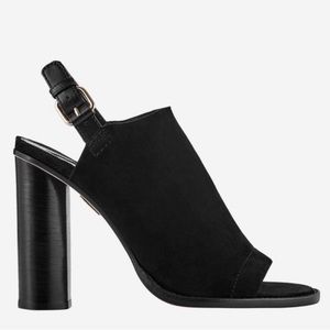 NWT Tamara Mellon Black Suede Slingback Heels